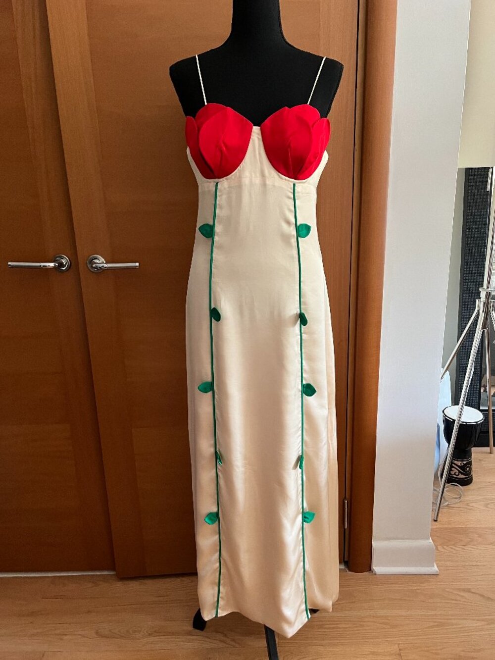 FARM Rio Rose Detailed Sleeveless Satin Maxi Dress Size Small NWT - Picture 6 of 10